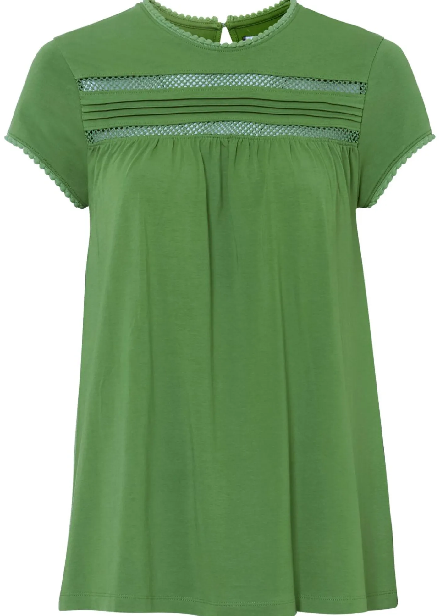 bonprix bonprix Camiseta de algodón con encaje verde cactus Best