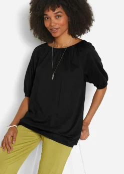 bonprix bonprix Camiseta de algodón orgánico puro Negro Hot