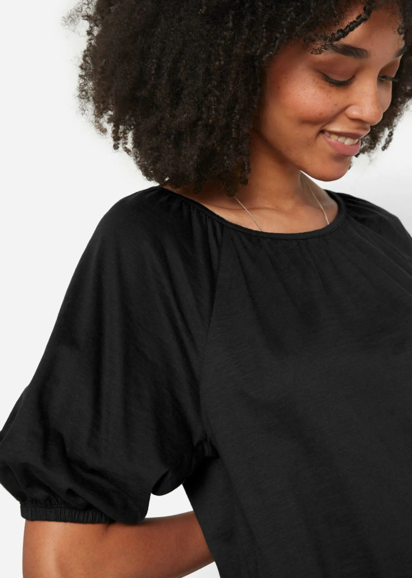 bonprix bonprix Camiseta de algodón orgánico puro Negro Hot