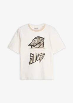 bonprix bonprix Camiseta de algodón orgánico Blanco lana New