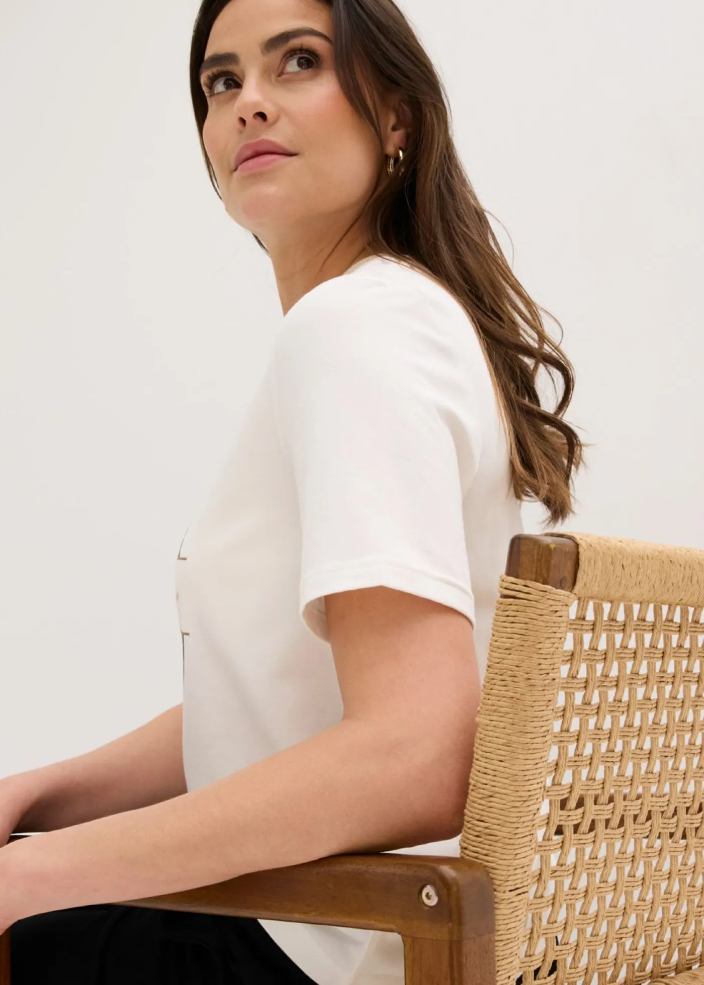 bonprix bonprix Camiseta de algodón orgánico Blanco lana New