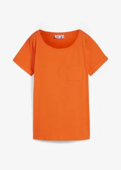 bonprix bonprix Camiseta de algodón orgánico puro Naranja cálido Clearance