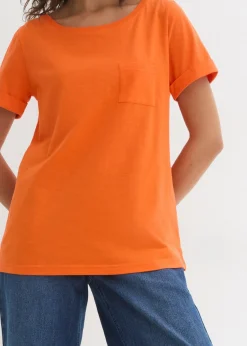 bonprix bonprix Camiseta de algodón orgánico puro Naranja cálido Clearance
