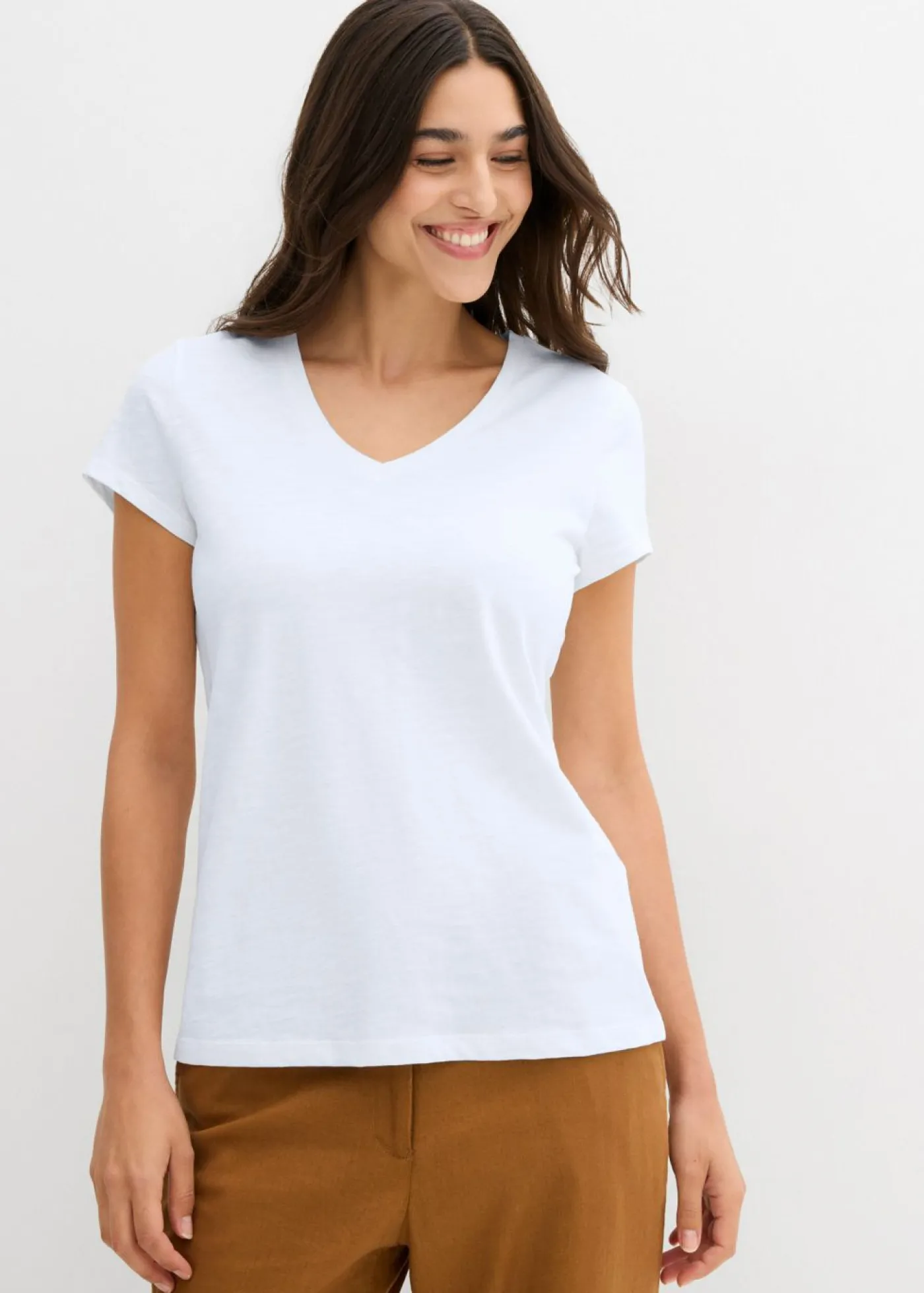 bonprix bonprix Camiseta de algodón orgánico puro (2 unidades) Azul marino-blanco Online