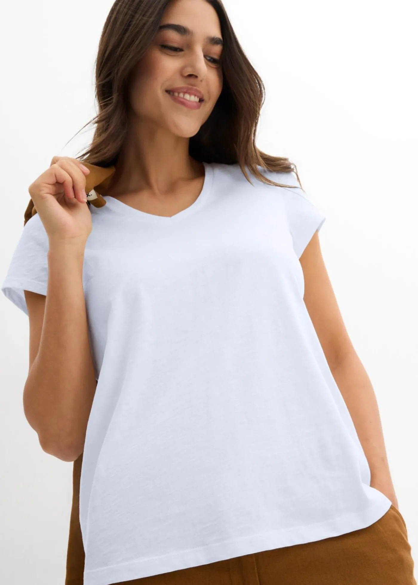 bonprix bonprix Camiseta de algodón orgánico puro (2 unidades) Azul marino-blanco Online