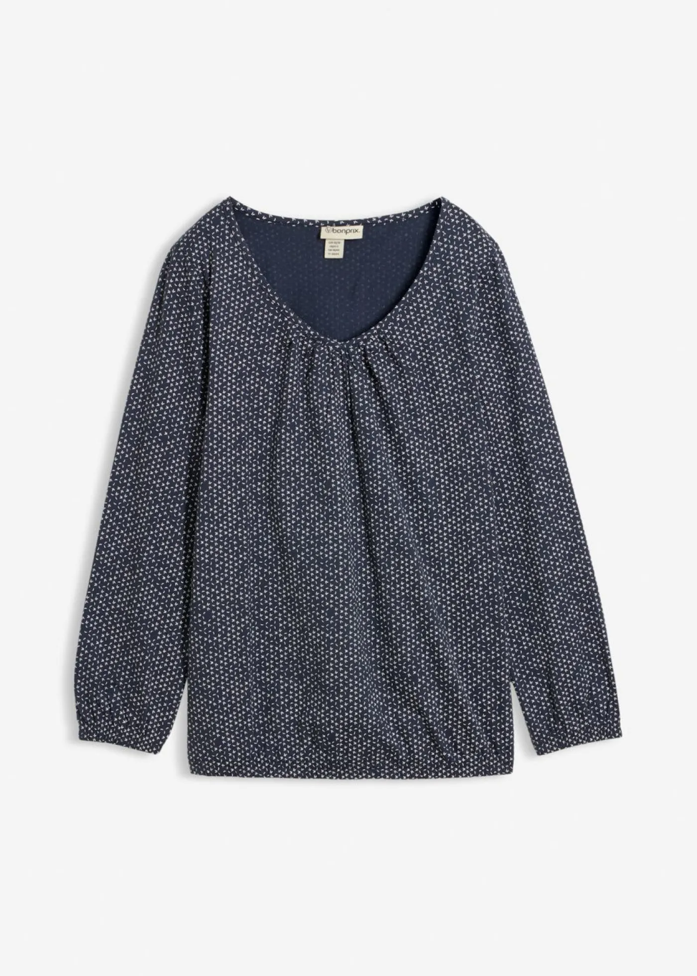 bonprix bonprix Camiseta de algodón orgánico puro Azul marino estampado Outlet