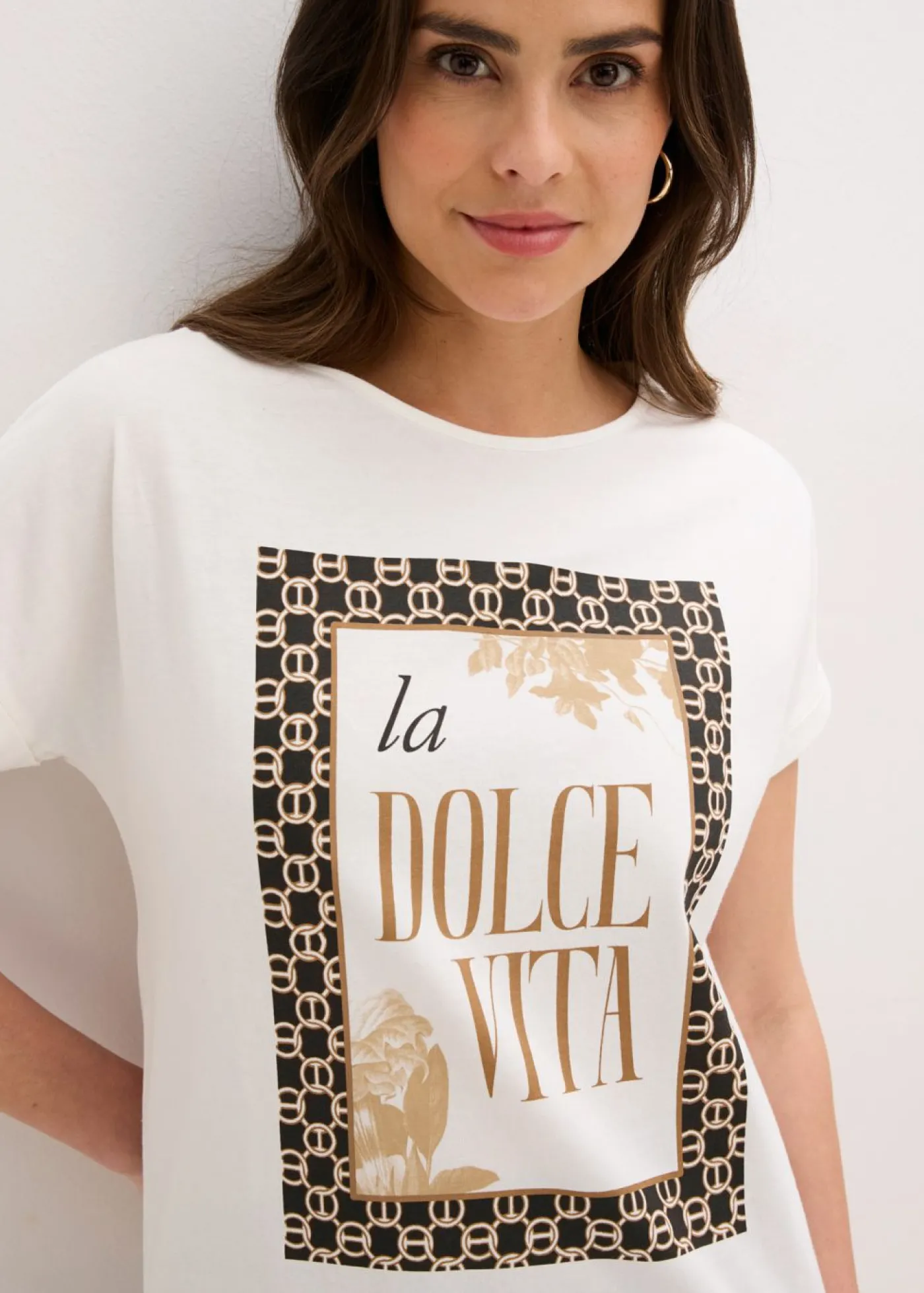 bonprix bonprix Camiseta de algodón orgánico puro Blanco lana New