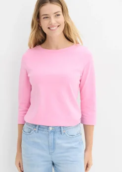 bonprix bonprix Camiseta de algodón orgánico puro y pesado Rosa Clearance