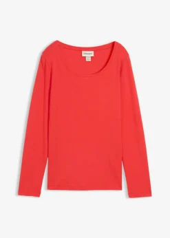 bonprix bonprix Camiseta de algodón orgánico puro con manga larga fresa Outlet