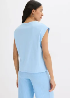 bonprix bonprix Camiseta de algodón orgánico puro Azul claro Best