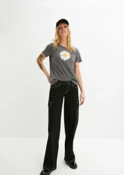 bonprix bonprix Camiseta de algodón orgánico puro Gris New