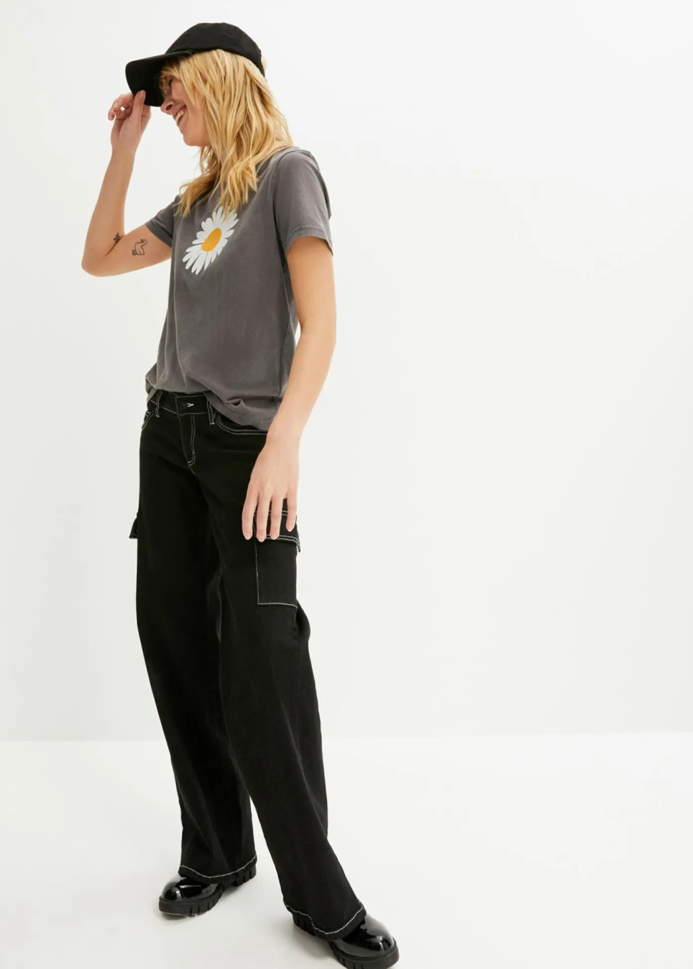 bonprix bonprix Camiseta de algodón orgánico puro Gris New
