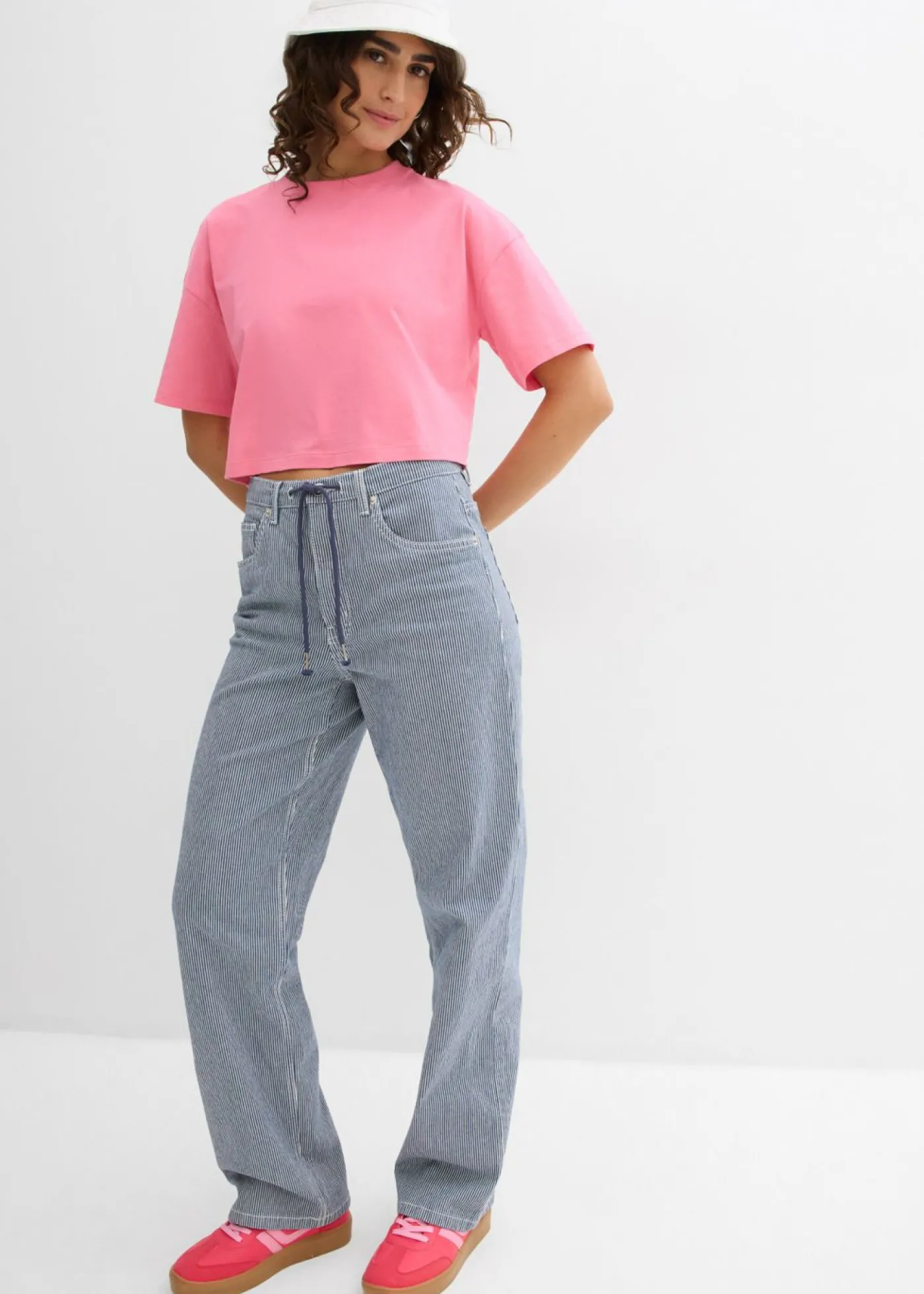 bonprix bonprix Camiseta de algodón orgánico puro Rosa brillante New