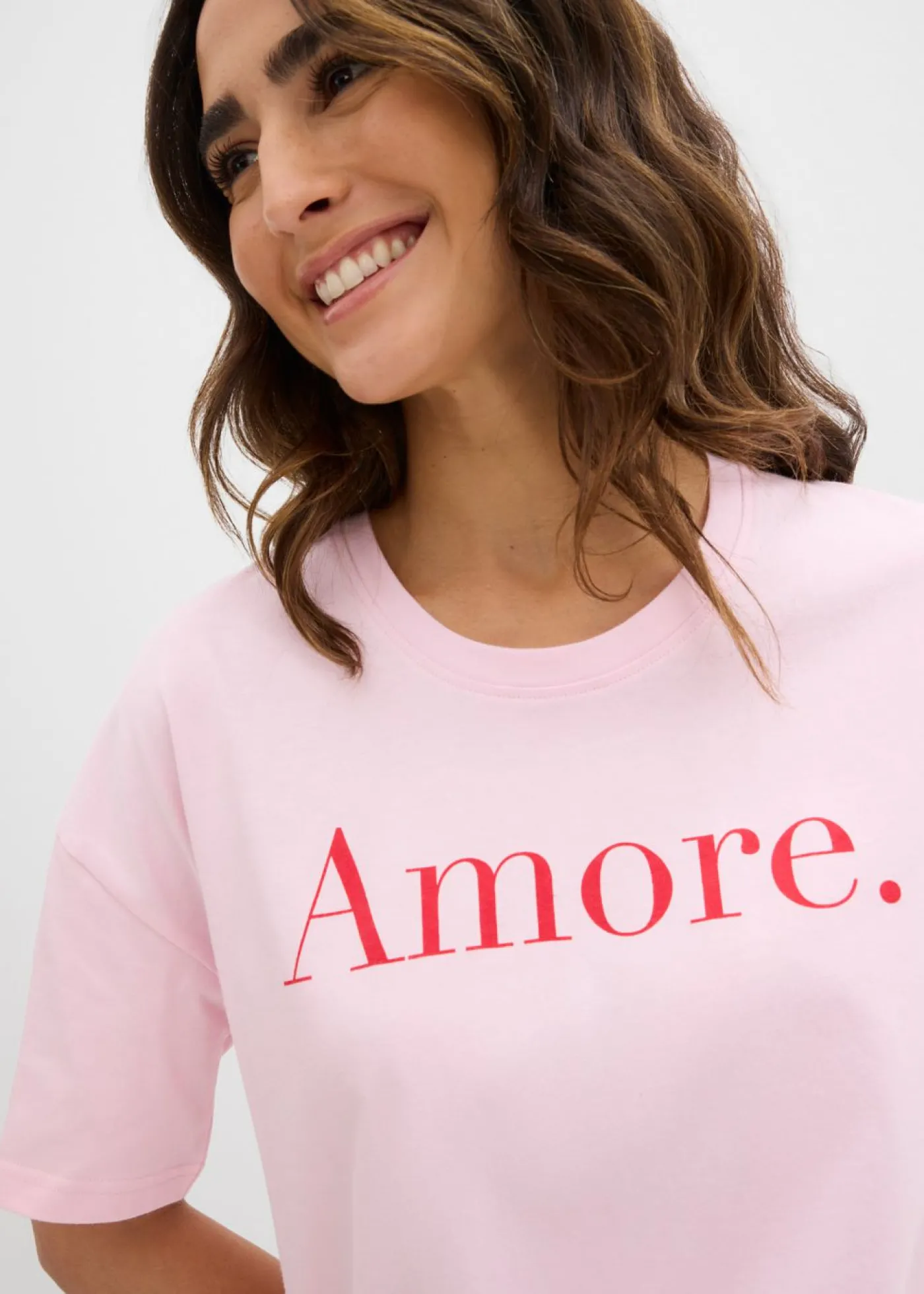 bonprix bonprix Camiseta de algodón orgánico puro rosa cristal-fresa Hot