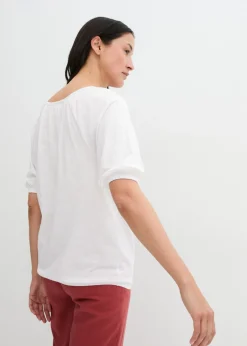 bonprix bonprix Camiseta de algodón orgánico puro Blanco Discount