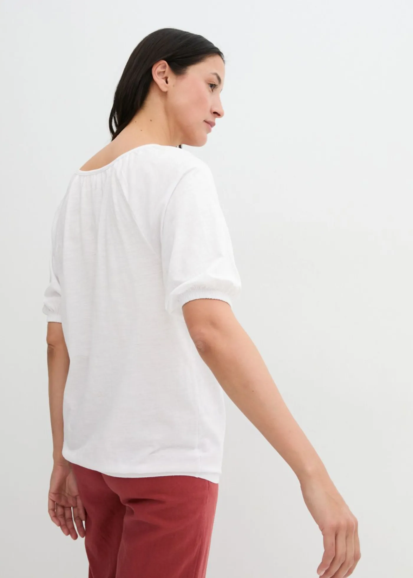 bonprix bonprix Camiseta de algodón orgánico puro Blanco Discount