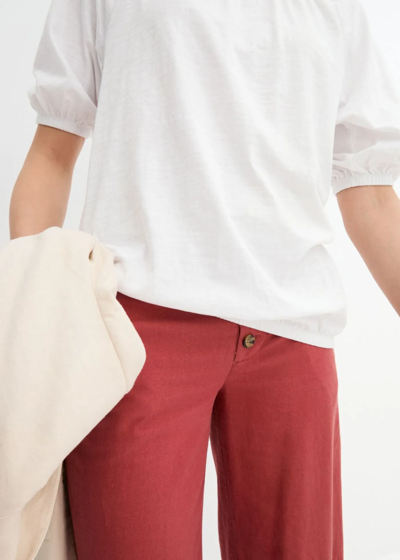 bonprix bonprix Camiseta de algodón orgánico puro Blanco Discount