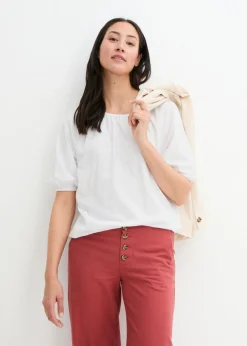 bonprix bonprix Camiseta de algodón orgánico puro Blanco Discount