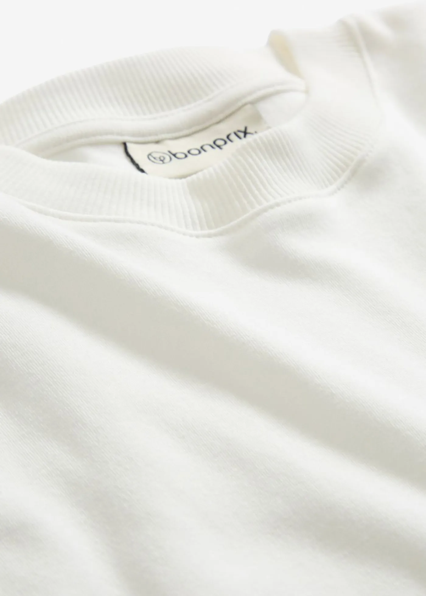 bonprix bonprix Camiseta de algodón orgánico puro Blanco lana Outlet