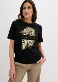 bonprix bonprix Camiseta de algodón orgánico Negro Online