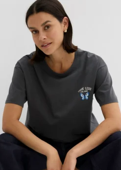 bonprix bonprix Camiseta de algodón orgánico puro antracita Best