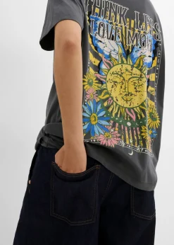 bonprix bonprix Camiseta de algodón orgánico puro antracita Best