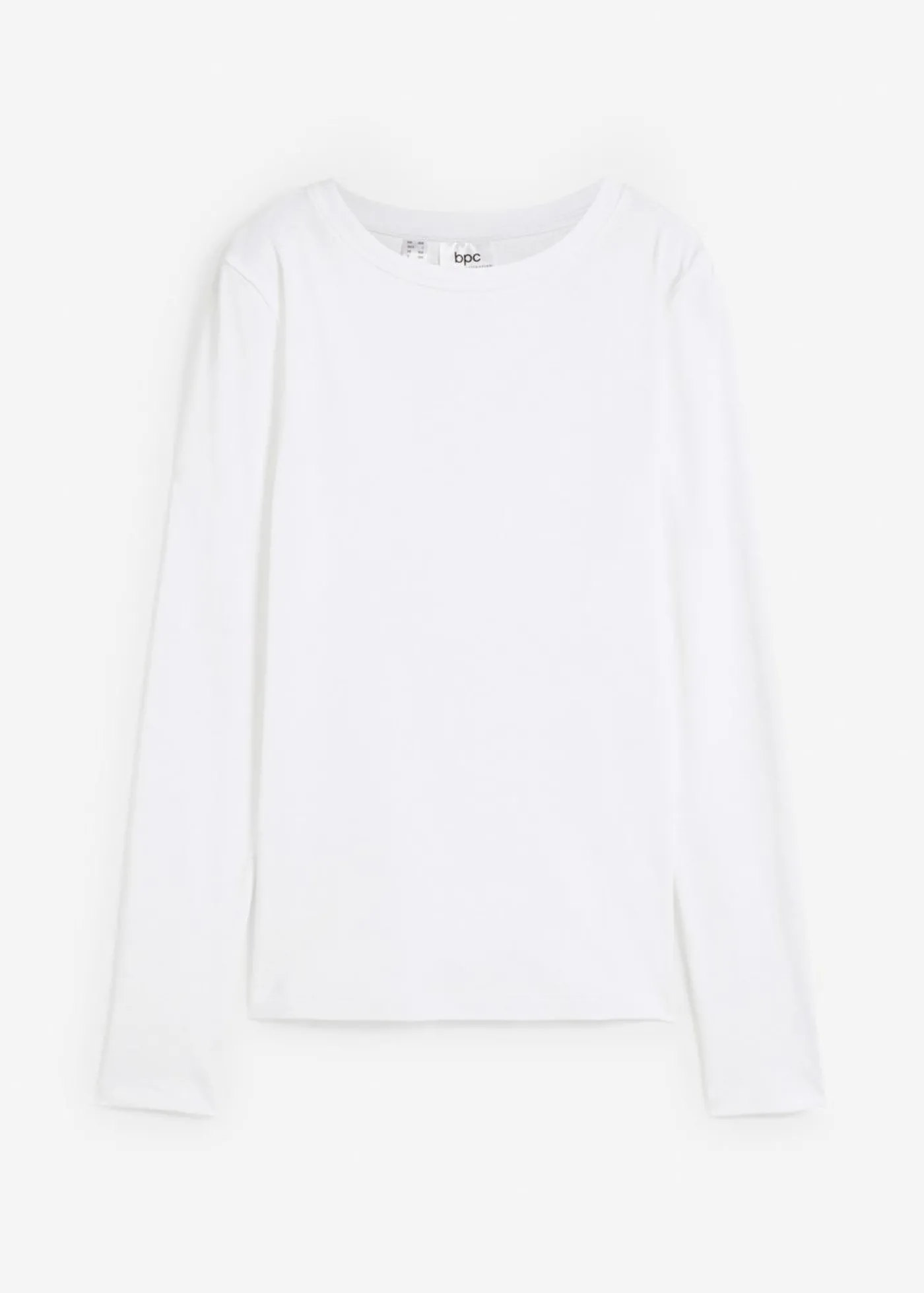 bonprix bonprix Camiseta de algodón orgánico puro con manga larga Blanco Clearance