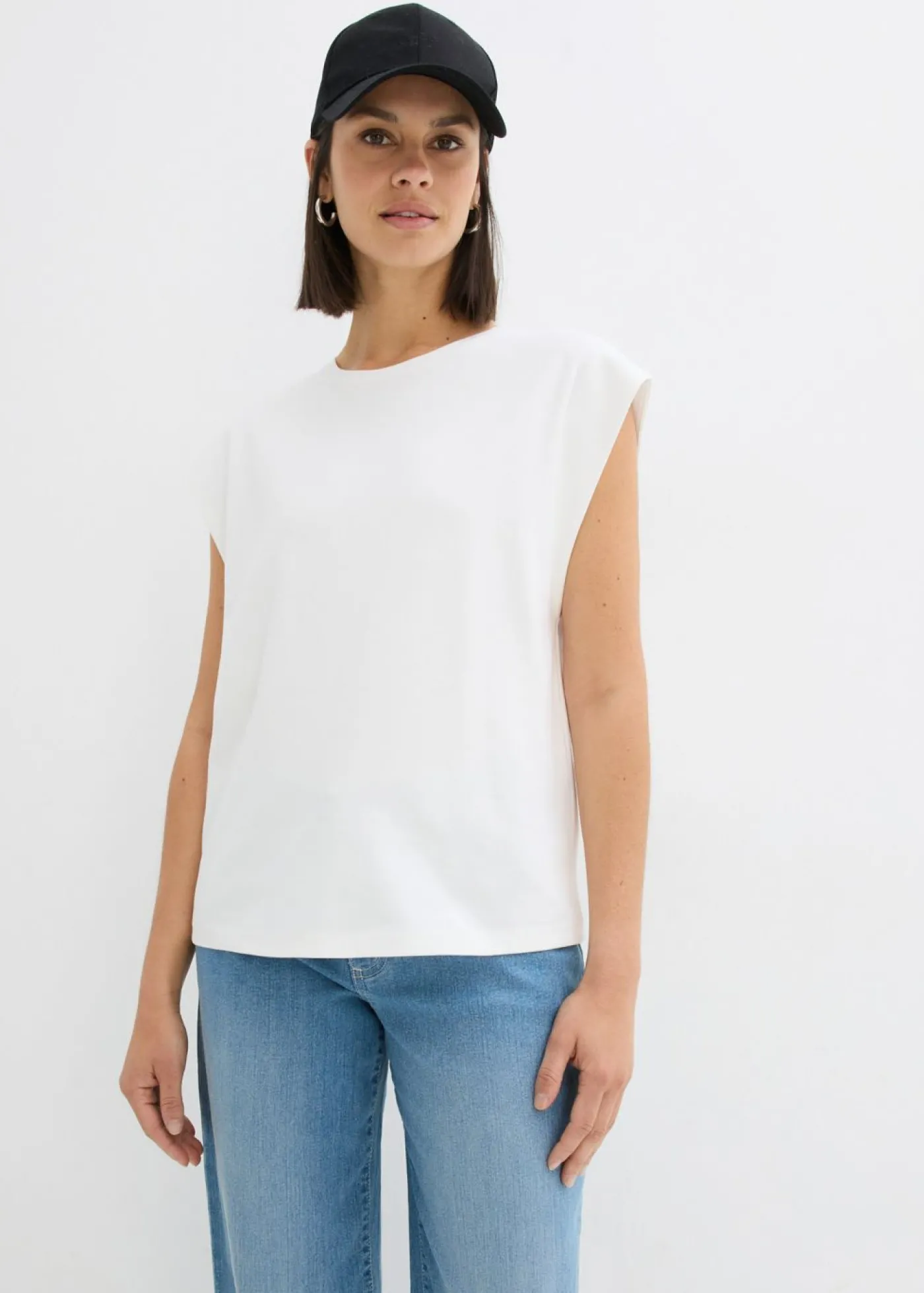 bonprix bonprix Camiseta de algodón orgánico puro Blanco lana Online