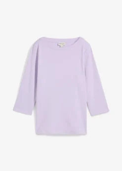 bonprix bonprix Camiseta de algodón orgánico puro y pesado lila pastel