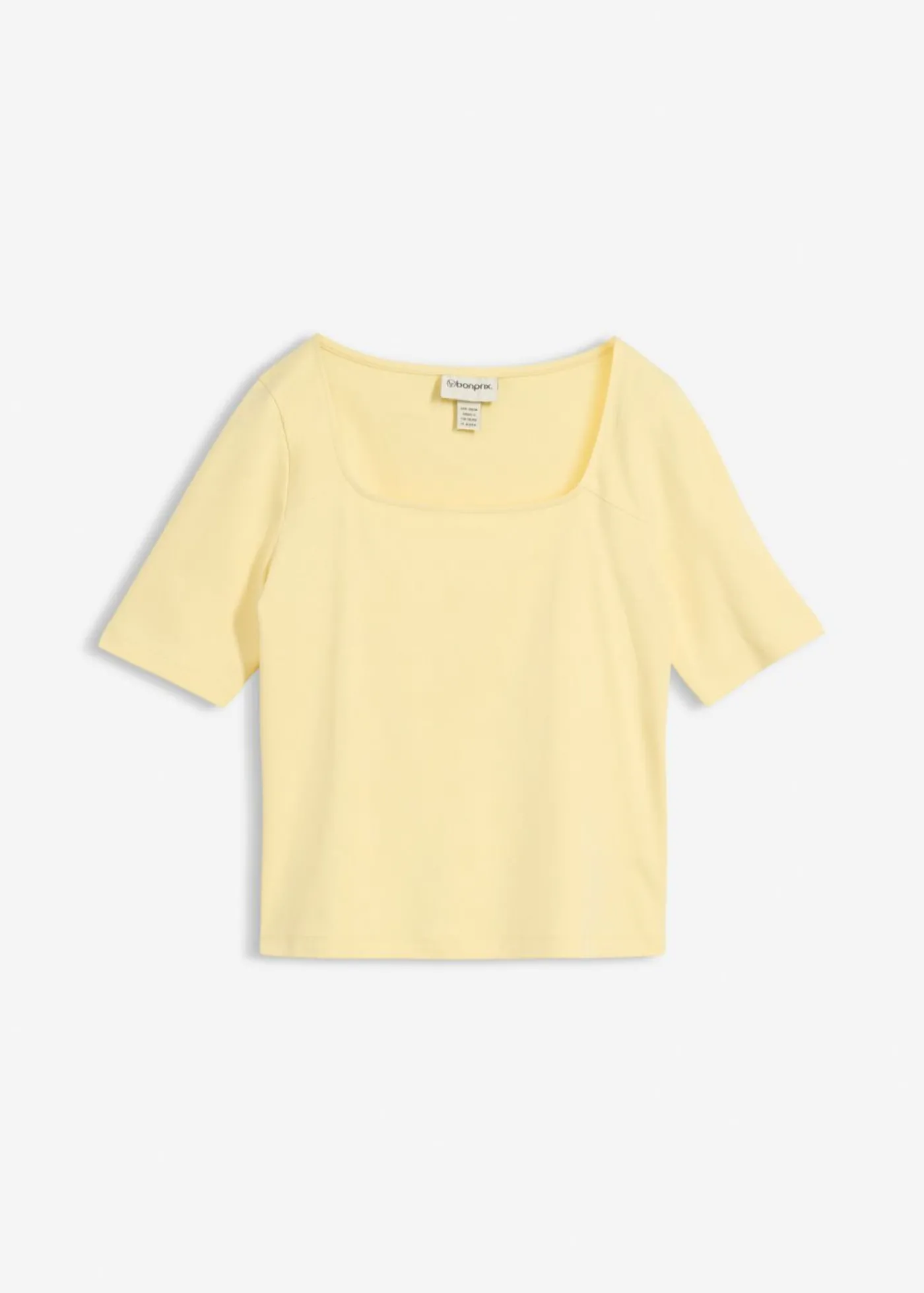 bonprix bonprix Camiseta de algodón orgánico pesado Amarillo claro Outlet