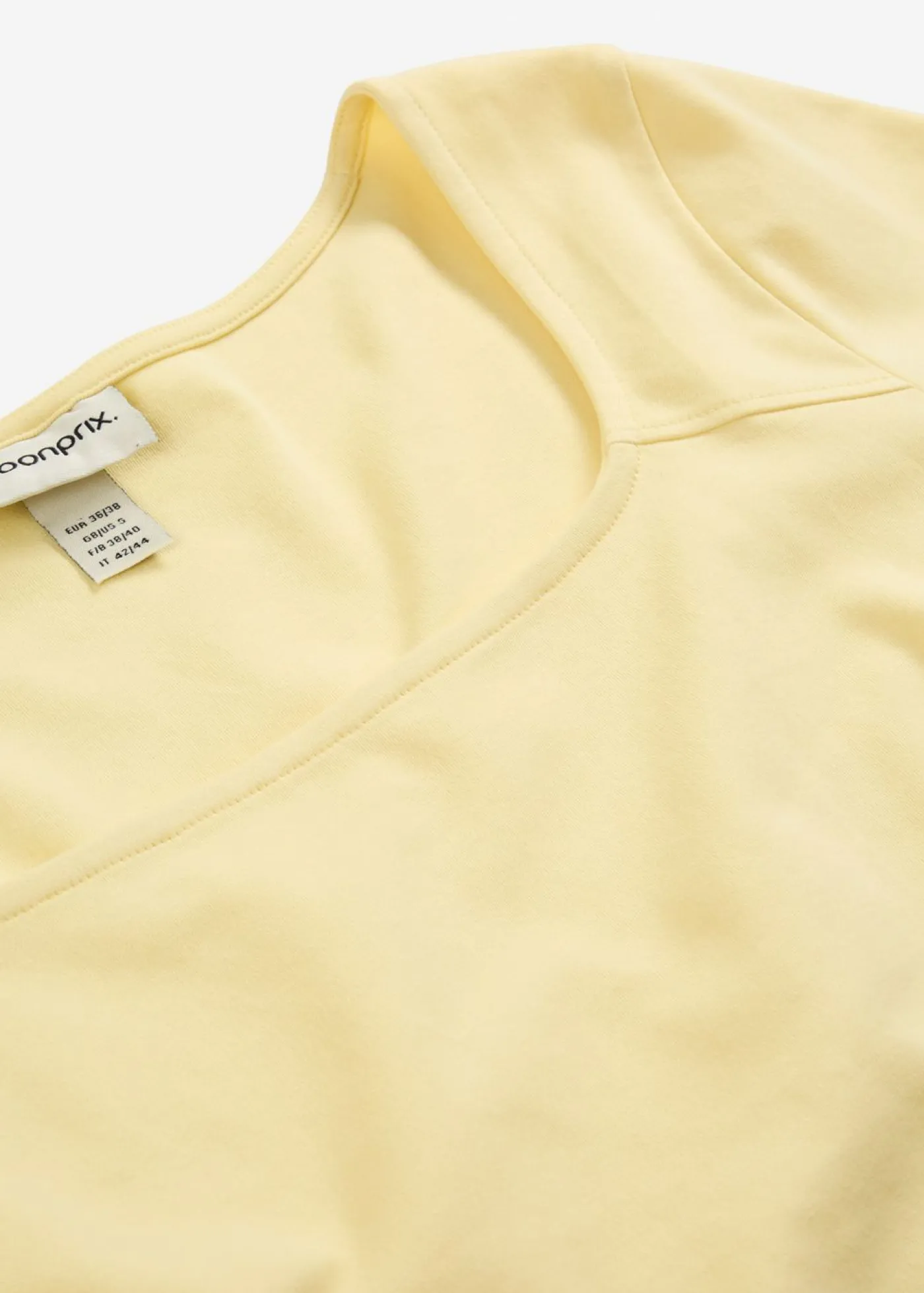 bonprix bonprix Camiseta de algodón orgánico pesado Amarillo claro Outlet