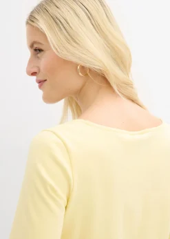 bonprix bonprix Camiseta de algodón orgánico pesado Amarillo claro Outlet