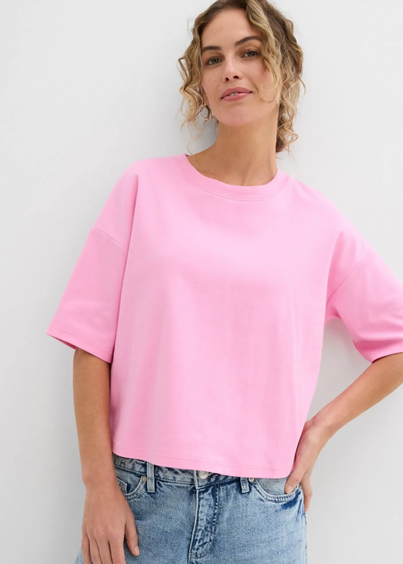 bonprix bonprix Camiseta de algodón orgánico puro Rosa Outlet