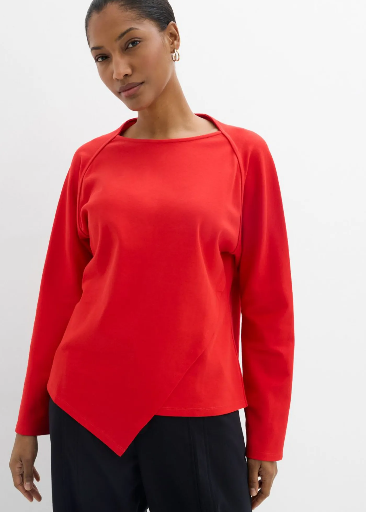 bonprix bonprix Camiseta de algodón orgánico puro con manga larga fresa Outlet