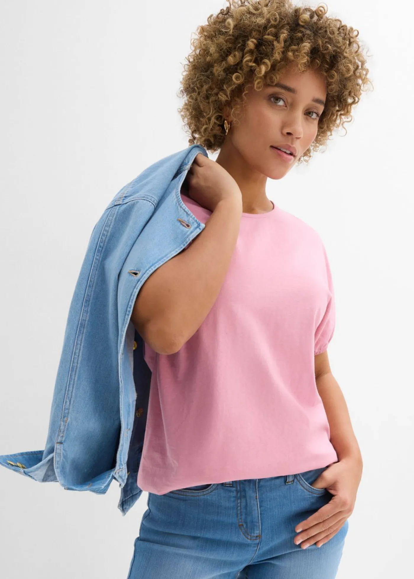 bonprix bonprix Camiseta de algodón orgánico orquídea ahumado