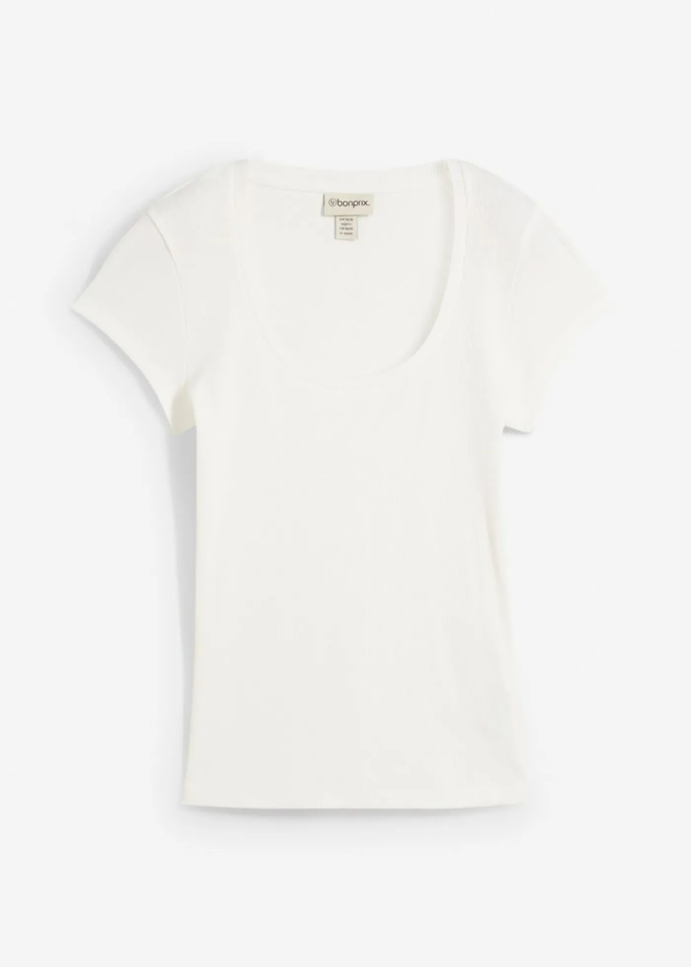 bonprix bonprix Camiseta de algodón orgánico puro Blanco lana Online