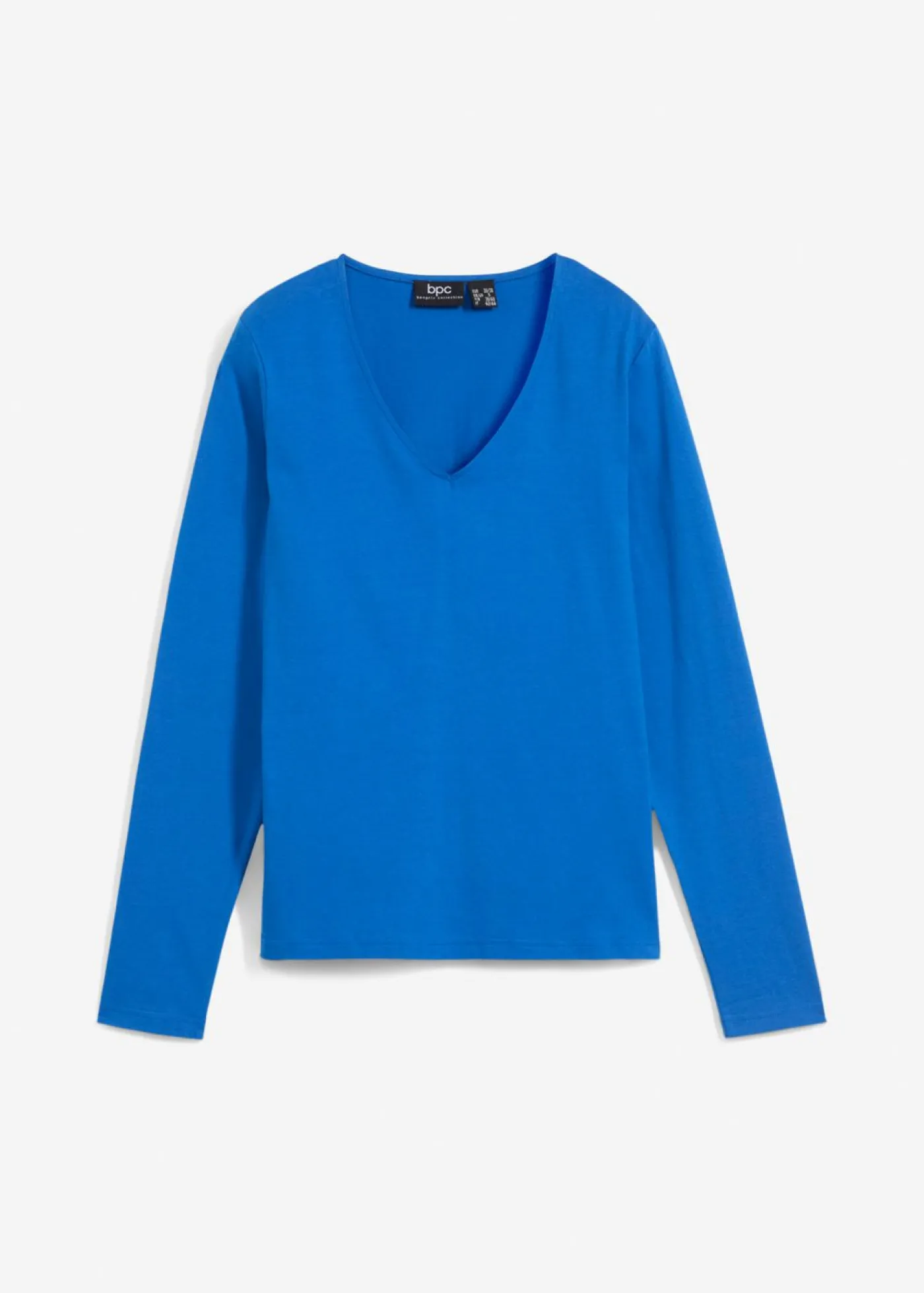 bonprix bonprix Camiseta de algodón orgánico puro con manga larga Azul ártico Sale