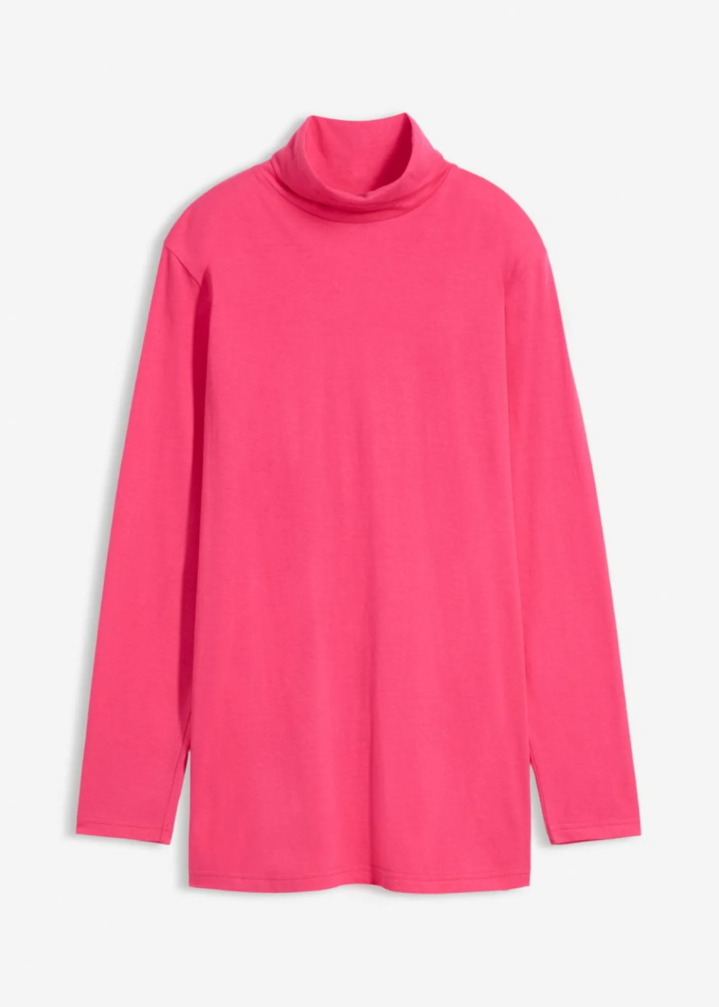 bonprix bonprix Camiseta de algodón orgánico puro con cuello alto Pink lady Sale