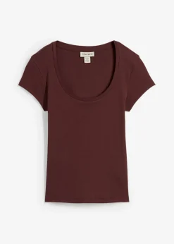 bonprix bonprix Camiseta de algodón orgánico puro Marrón tierra Best