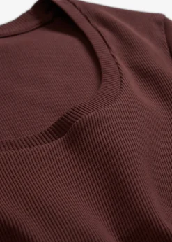 bonprix bonprix Camiseta de algodón orgánico puro Marrón tierra Best
