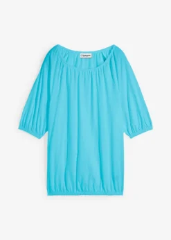 bonprix bonprix Camiseta de algodón orgánico puro azul caribe Online