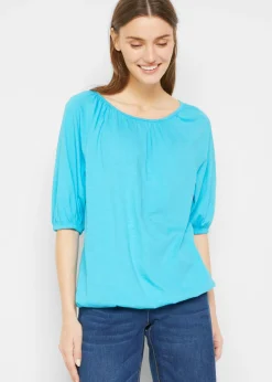 bonprix bonprix Camiseta de algodón orgánico puro azul caribe Online