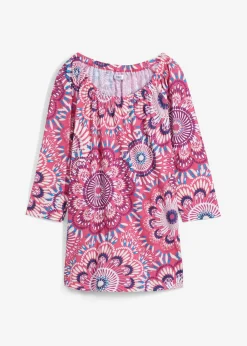 bonprix bonprix Camiseta de algodón orgánico puro Pink lady de flores Online