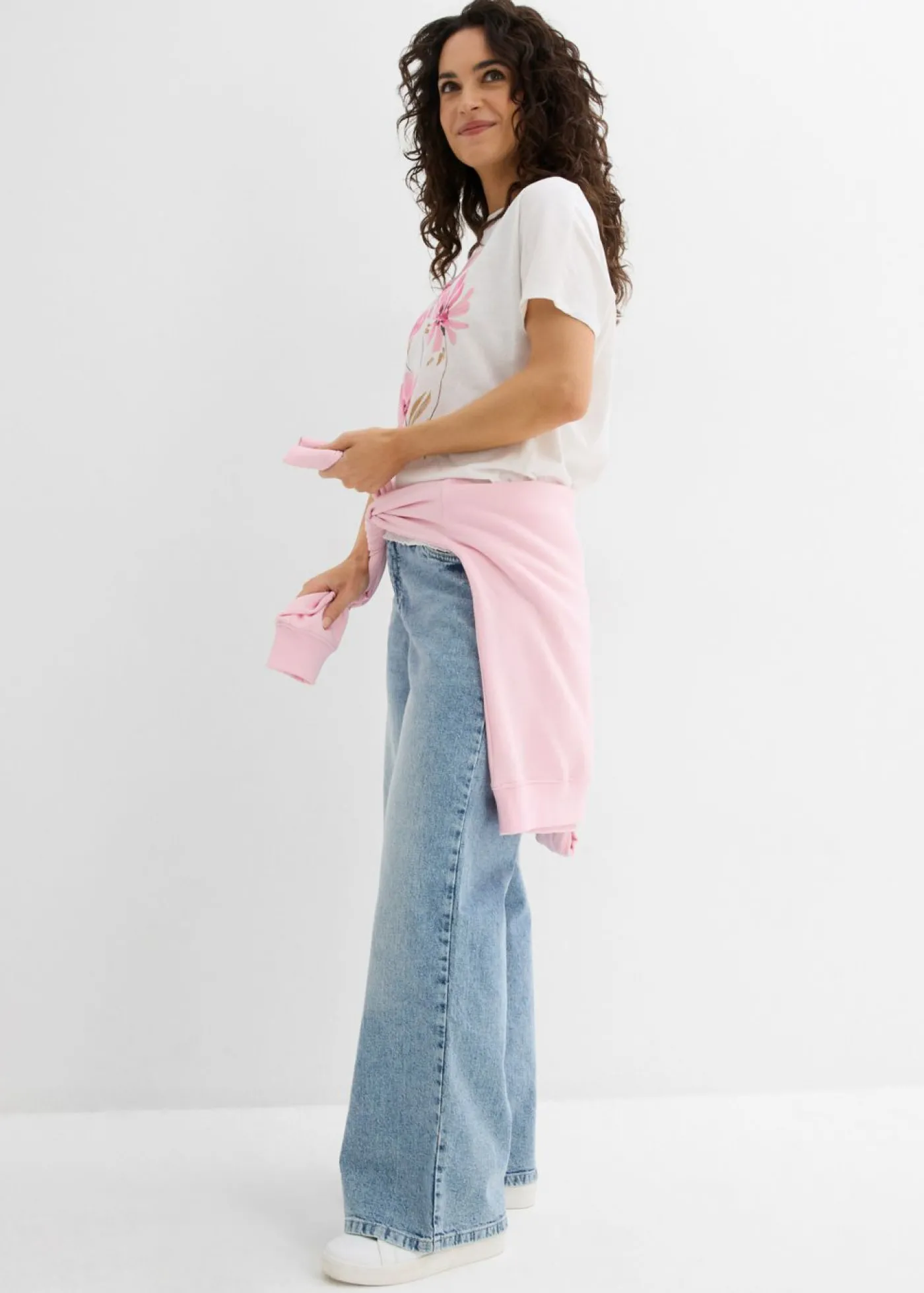 bonprix bonprix Camiseta de algodón orgánico Blanco estampado Hot