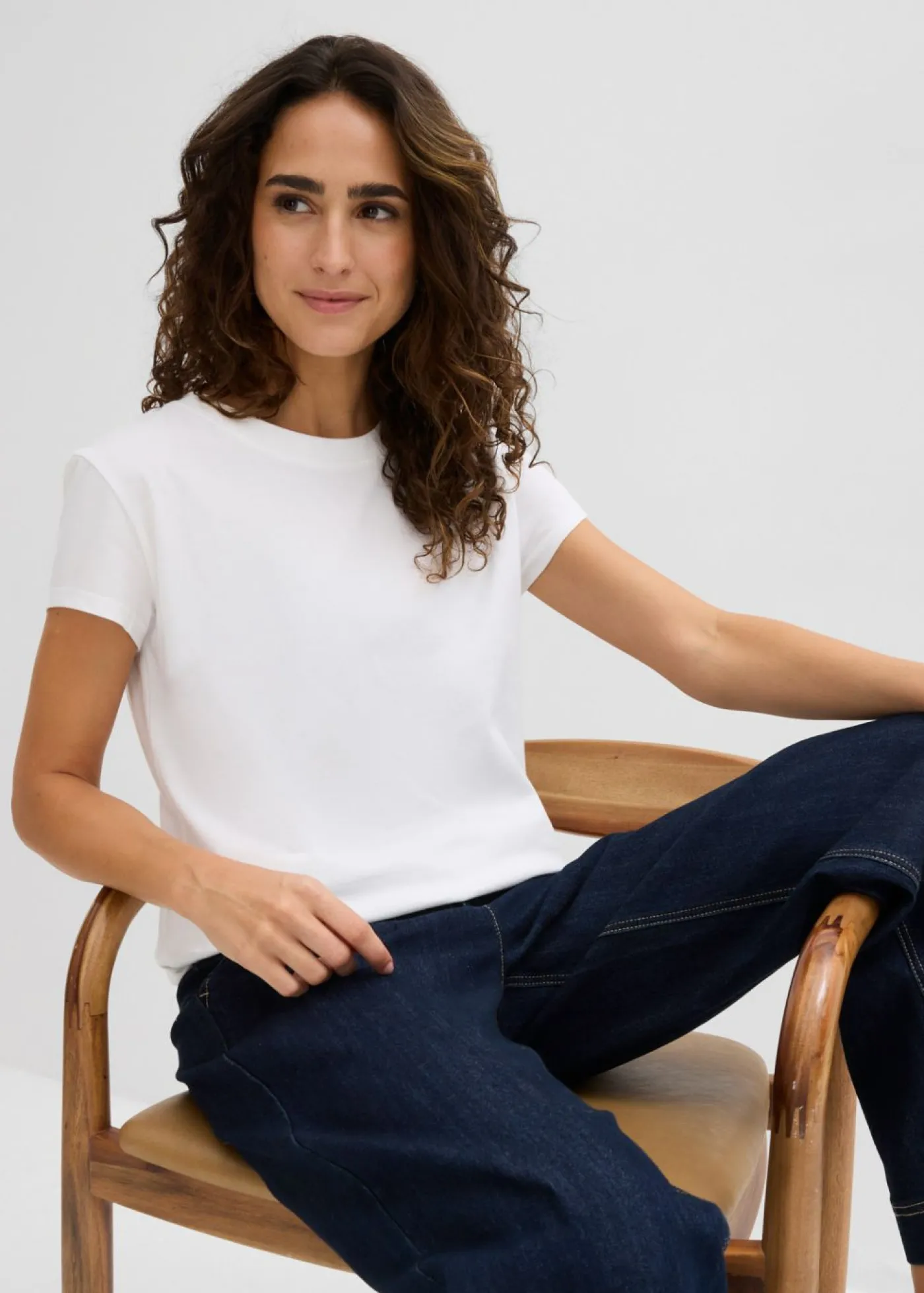 bonprix bonprix Camiseta de algodón orgánico puro (2 unidades) Negro-blanco