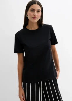 bonprix bonprix Camiseta de algodón orgánico puro Negro