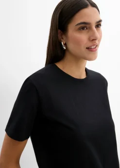bonprix bonprix Camiseta de algodón orgánico puro Negro