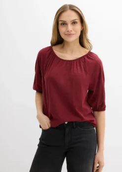bonprix bonprix Camiseta de algodón orgánico puro Rojo rubí Clearance