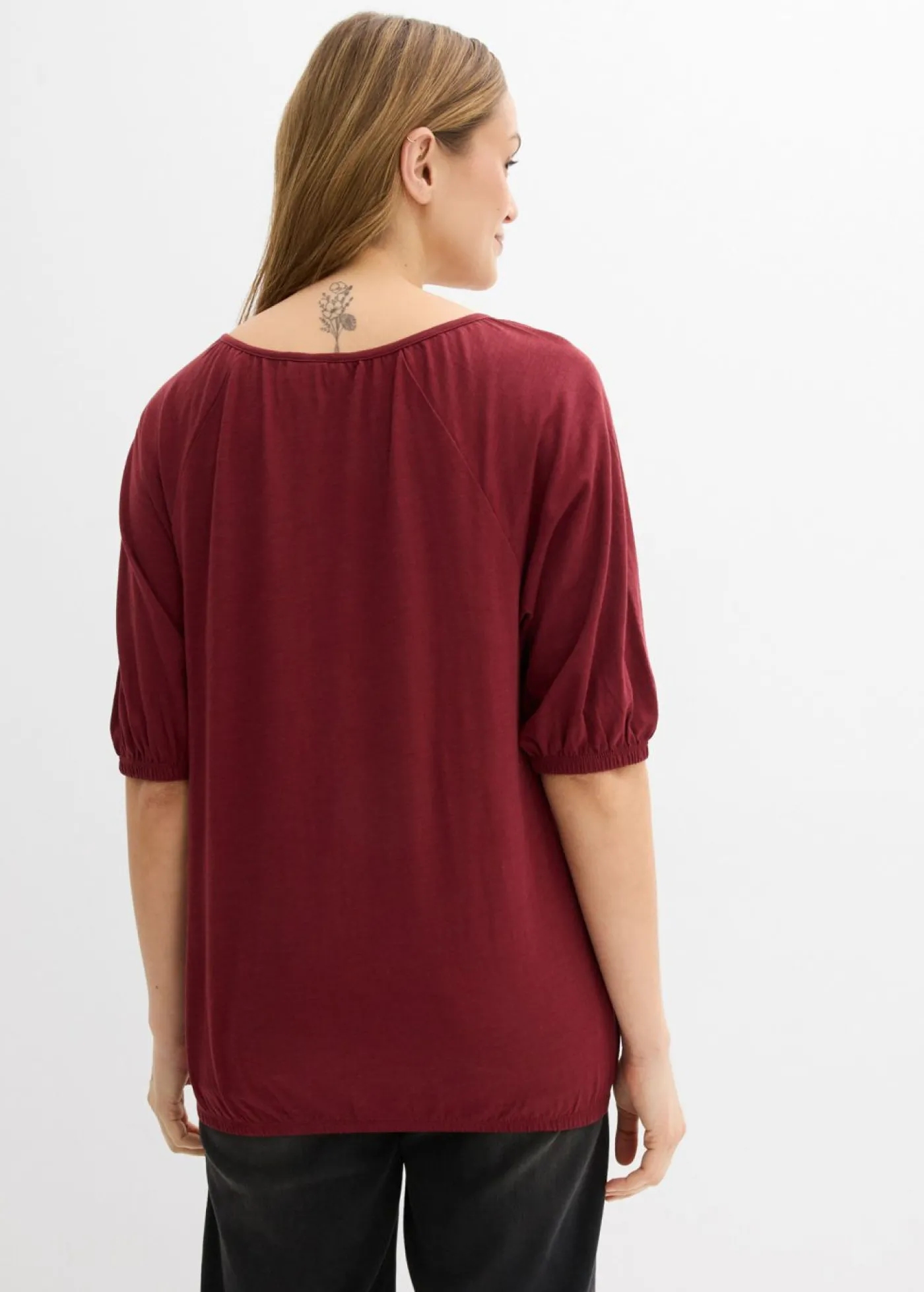 bonprix bonprix Camiseta de algodón orgánico puro Rojo rubí Clearance