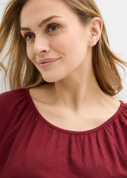 bonprix bonprix Camiseta de algodón orgánico puro Rojo rubí Clearance